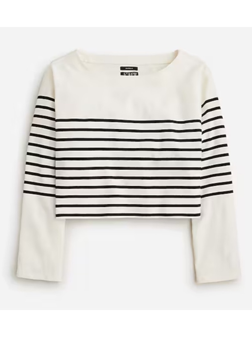 J. Crew BESTSELLER Cropped boatneck T-shirt mariner cotton Navy Stripe XXS BX290